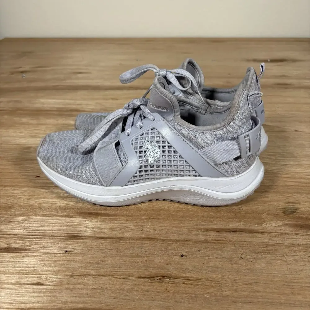 U.S. Polo Assn. Lilia/ Gray Mesh‎ Athletic Sneakers Lace Up Strap Top Size 7